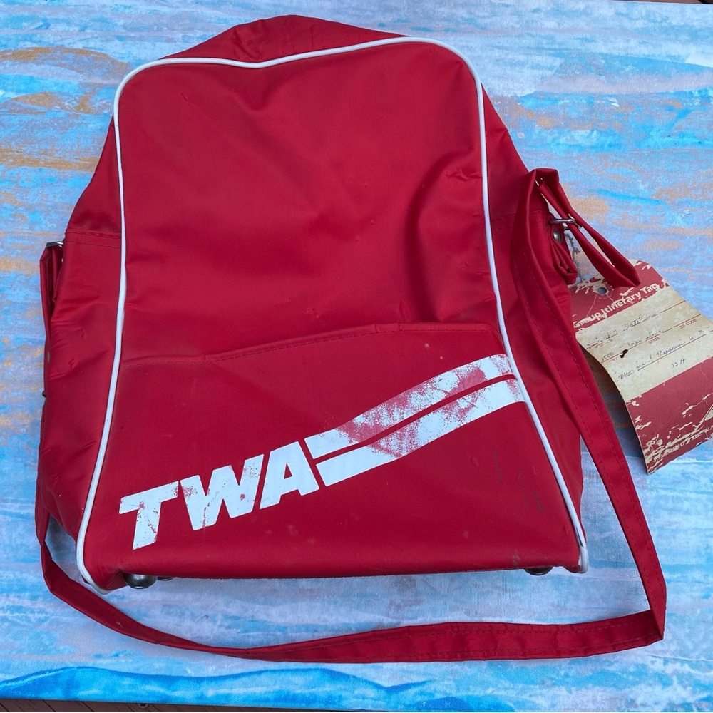 ✈️ Vintage TWA Trans World Airlines Flight Carry-On Bag With OG Itinerary Tag